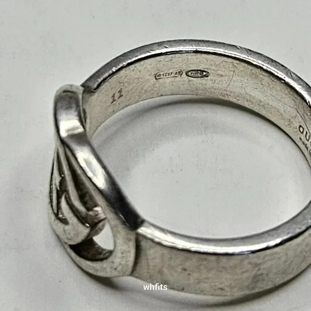 Gucci Interlocking G Logo 925 Sterling Silver Ring - Picture 2 of 7
